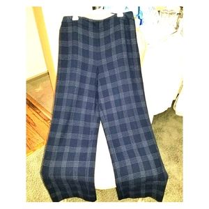Armani Collezioni Plaid High Rise Wool Trousers